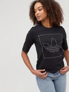 Image of adidas Originals Embellished T-Shirt - Black, Size 20, Women