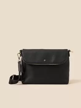 Image of Accessorize Leather Crossbody With Webbing Strap