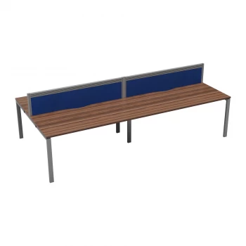 Image of CB 4 Person Bench 1400 x 780 - Dark Walnut Top and Silver Legs