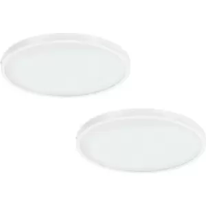 Image of 2 PACK Wall / Ceiling Light White 500mm Round Surface Mounted 25W LED 3000K
