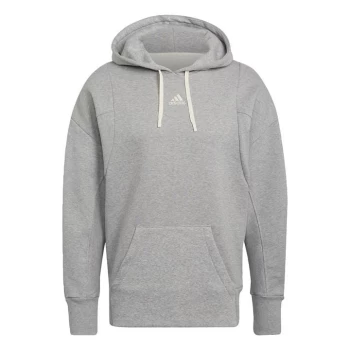 Image of adidas Studio Lounge Fleece Hoodie Mens - Medium Grey Heather
