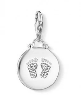 Image of Thomas Sabo Charm Club Silver Baby Footsteps Charm, Silver, Women