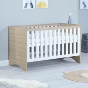 Image of Babymore Veni Cot Bed with Drawer in White Oak