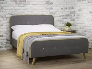 Image of LPD Loft 5ft King Size Grey Upholstered Fabric Bed Frame