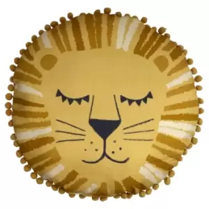 Image of Little Furn. Lion Pre-filled Cushion Cotton Ochre