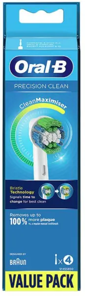Image of Oral B Precision Clean Electric Toothbrush Replacement Heads 4Pcs