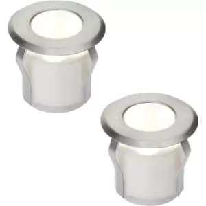 Image of 2 PACK Recessed Decking IP67 Guide Light - 0.8W Cool White LED - Stainless Steel