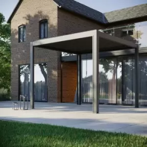 Image of PergoSTET - 3m x 3m Pergola With 3 Drop Sides & LED Lighting - Grey