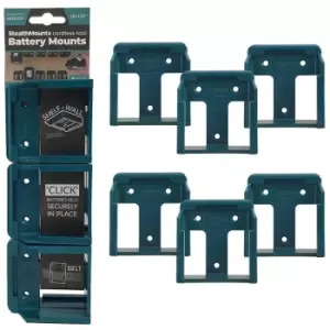 Image of S blue Battery Mounts for Makita 18V lxt Batteries - Pack of 6 - n/a - Stealthmount