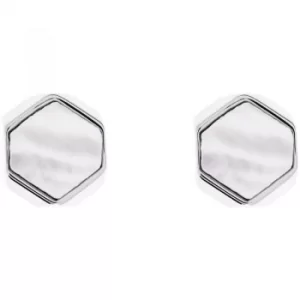 Image of Ladies Karen Millen Silver Plated Polyhedra Stone Stud Earrings