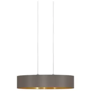 Image of Maserlo - 2 Light Oval Ceiling Pendant Bar Light Satin Nickel Cappuccino, E27 - Eglo