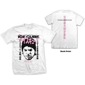 Image of Ice Cube - Beanie Kanji Unisex Medium T-Shirt - White