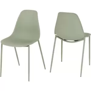 Image of Lindon Plastic Green Pair of Dining Chair's