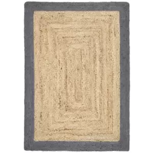 Image of Origins Jute Border Rug Grey 120 x 170cm