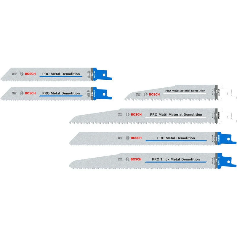 Image of Bosch PRO 6 Piece Demolition Reciprocating Saw Blade Set 2607011820