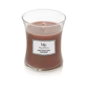 Image of Woodwick Stone Washed Suede Scented Candle Medium