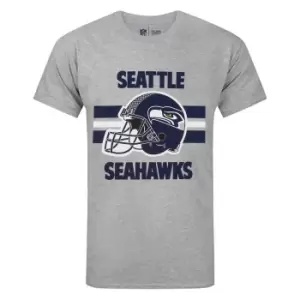 Image of NFL Mens Seattle Seahawks Helmet T-Shirt (M) (Grey)