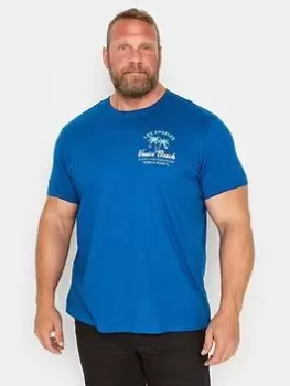 Image of BadRhino Venice Beach Directoire Print T-Shirt, Blue, Size 2XL, Men