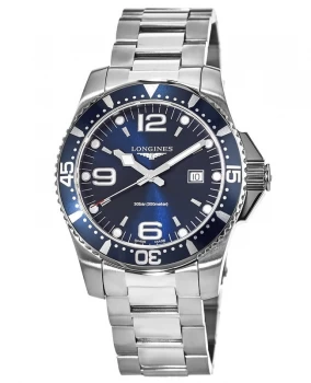 Image of Longines HydroConquest Quartz 44mm Blue Dial Steel Mens Watch L3.840.4.96.6 L3.840.4.96.6