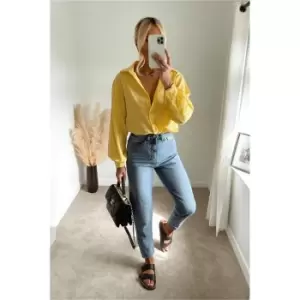 Image of I Saw It First Mid Wash Premium Mom Jeans - Blue