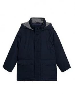 Image of Mango Boys Hooded Coat - Navy, Size Age: 9 Years