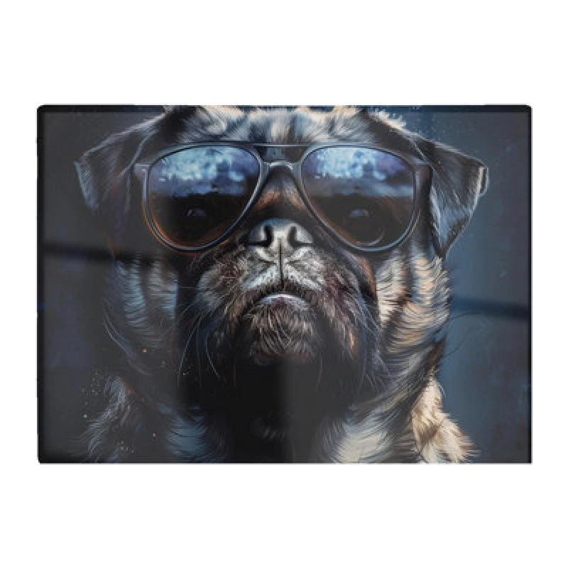 Image of Warren Reed Designer Cool Pug With Midnight Shades Chopping Board