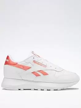 Image of Reebok Classic Leather Sp Shoes, White/Orange, Size 4, Women