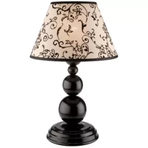 Image of Bouli Table Lamp With Shade With Fabric Shades, Black, 1x E27