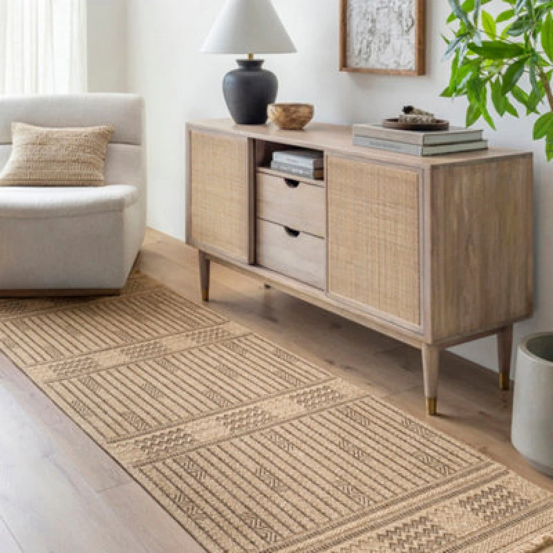 Image of Livabliss In- & Outdoor Cottage Jute-Look Dark Brown Sunny Runner Rug 80 X 220 Cm - Easy To Clean, Perfect For Balcony Or Dining Room