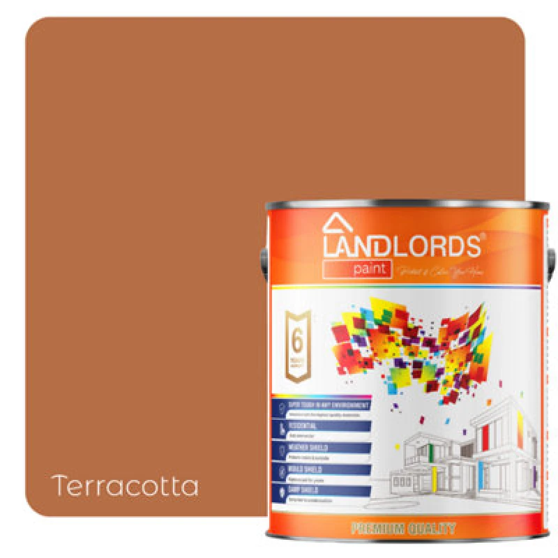 Image of Landlords Paint - Shed & Fence Paint - Best Durable Outdoor Wood Protection - Terracotta - 1L