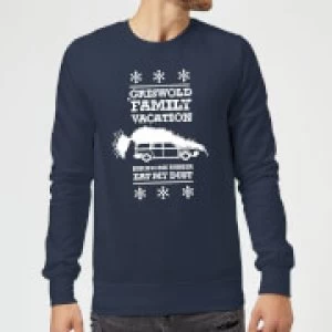 Image of National Lampoon Griswold Vacation Ugly Knit Christmas Sweatshirt - Navy - L