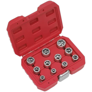 Image of Sealey 11 Piece 3/8" Drive Bolt Extractor Socket Set Metric 3/8"