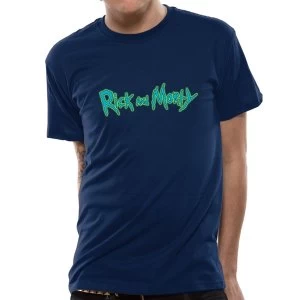 Image of Rick And Morty - Logo Mens Small T-Shirt - Blie