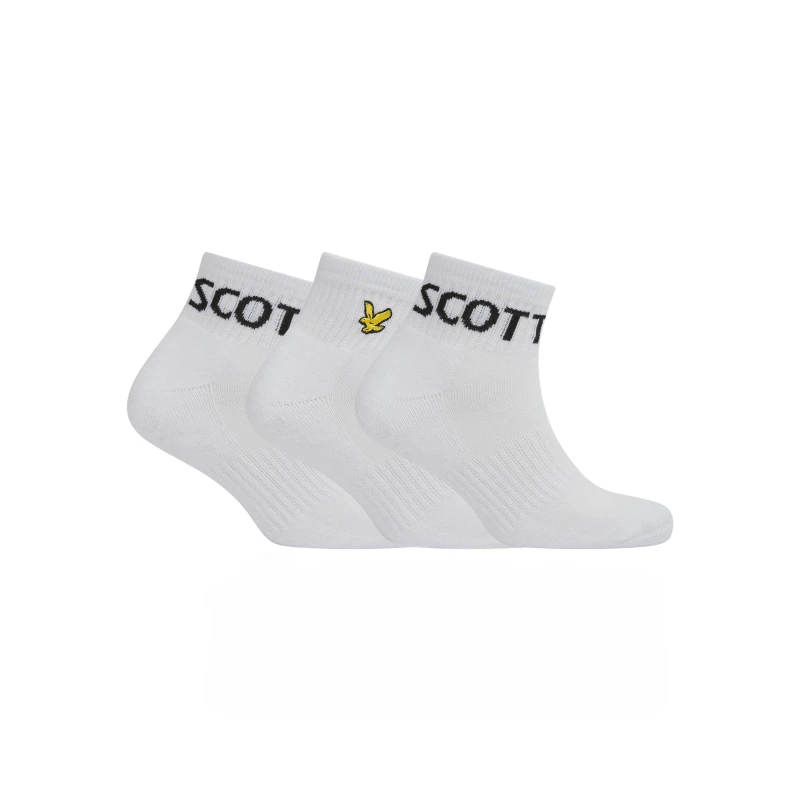 Image of Lyle and Scott 3 Pack Training Socks - White White 7 - 11