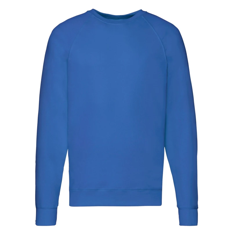 Image of Fruit Of The Loom Fruit of the Loom Men Lightweight Raglan Sweatshirt in Blue Size: Small Blue S Male 5063470706488