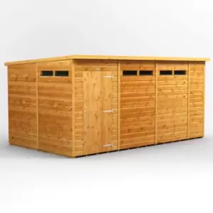 Image of Power Sheds - 14x8 Power Pent Security Shed - Brown