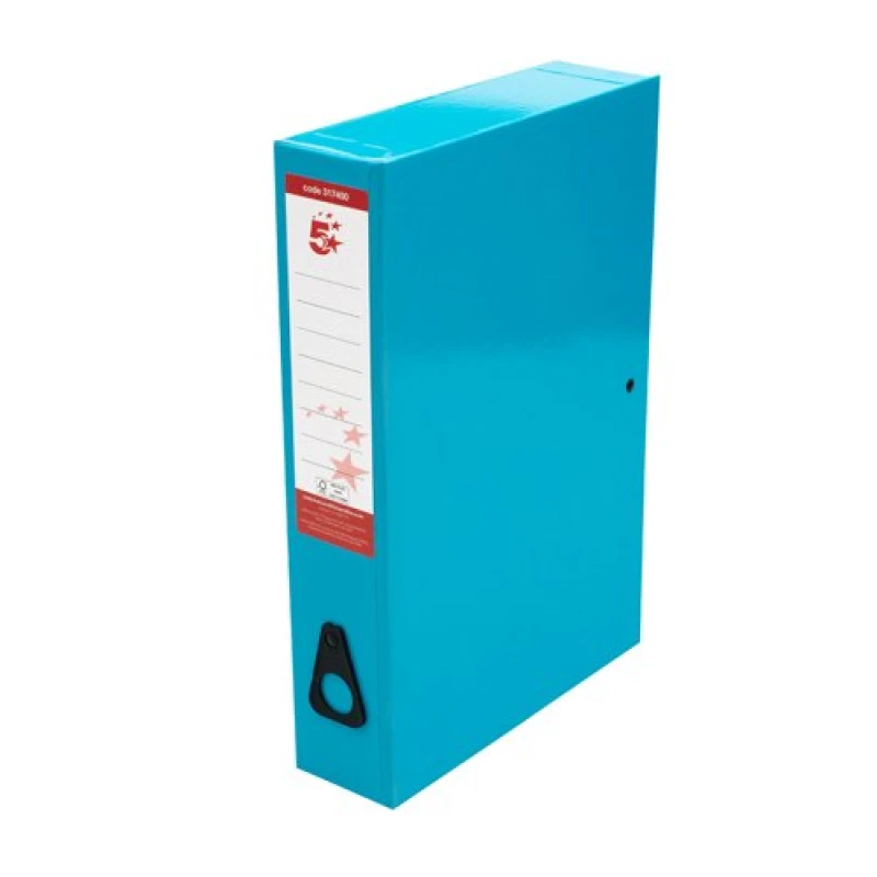 Image of 5 Star Office Classic Box File Foolscap Blue 75mm (10 Pack) 317400