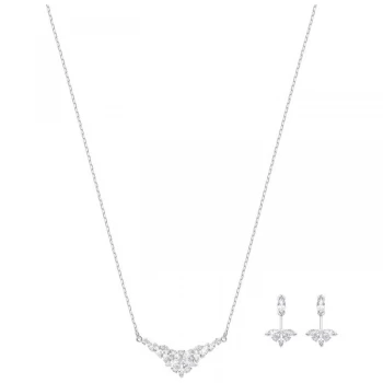 Image of Ladies Swarovski Silver Plated Lady Necklace & Earring Set