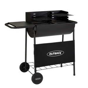 Image of Outback Half Drum Charcoal BBQ with Twin Grill