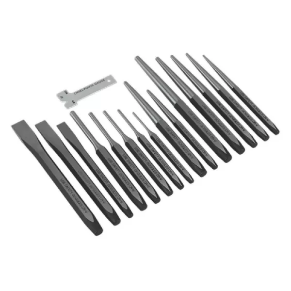 Image of Genuine SEALEY AK9216 Punch & Chisel Set 16pc