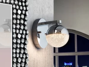 Image of Sphere Integrated LED Wall Lamp Polished chrome