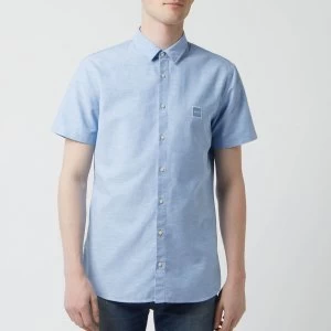 Image of Hugo Boss Magneton Short Sleeve Shirt Light Blue Size L Men