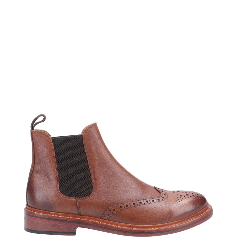 Image of Cotswold Mens Siddington Leather Pull On Chelsea Ankle Boots - UK 11 Brown male GDE2701BRO11
