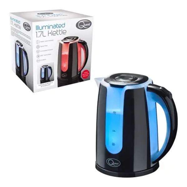 Image of Quest Dual LED Illuminated Kettle - 1.7L Black 35929