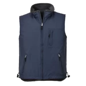 Image of Portwest Mens Fleece Lined Reversible Bodywarmer Navy XS