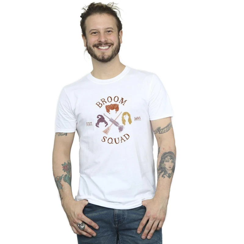 Image of Disney Men Hocus Pocus Broom Squad 93 T-Shirt in White Size: Small White S Male 5063153143999