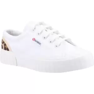Image of Superga 2630 Stripe Pad Leopard Shoes Female White/Leopard UK Size 8