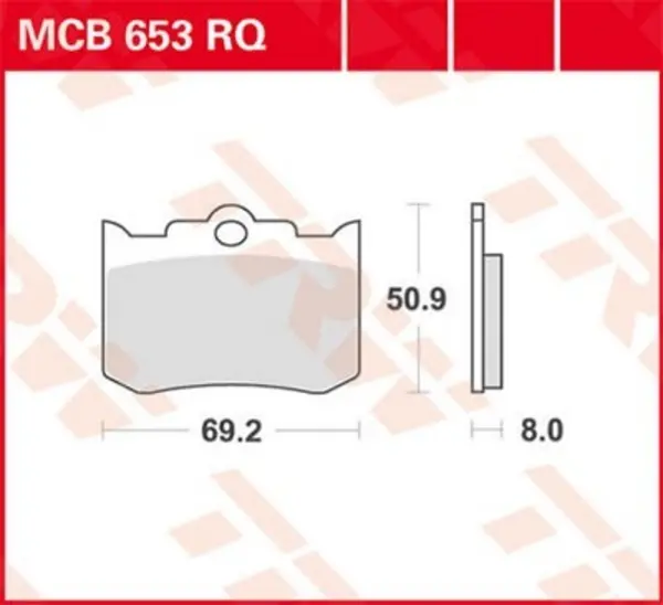 Image of TRW Organic Sportive MCB653RQ Brake pad set Brake Pad Set, disc brake (402)