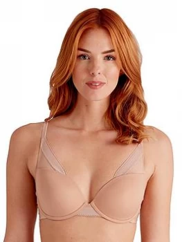 Image of Pretty Polly High Apex Moulded Bra - Nude , Nude, Size 30D, Women