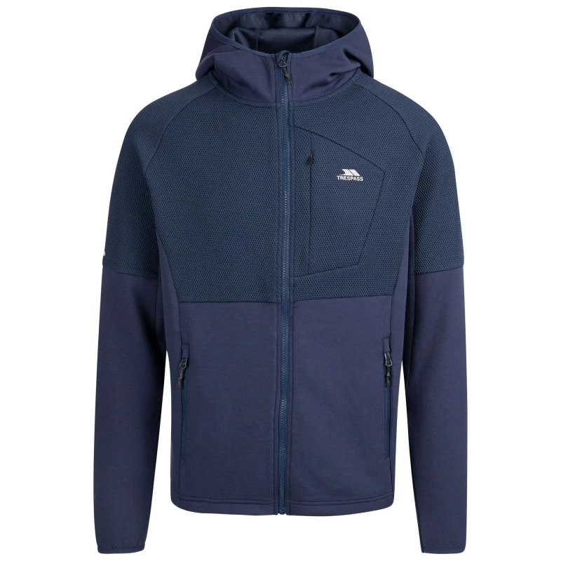 Image of Trespass Trespass Men Bani Active Full Zip Hoodie in Navy Size: Small Navy S Male 5063425391516